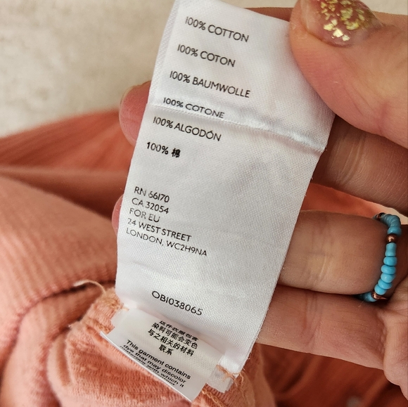 Pilcro Anthropologie Corduroy Fall Skirt front slit peach button-up size 8 - Picture 8 of 10